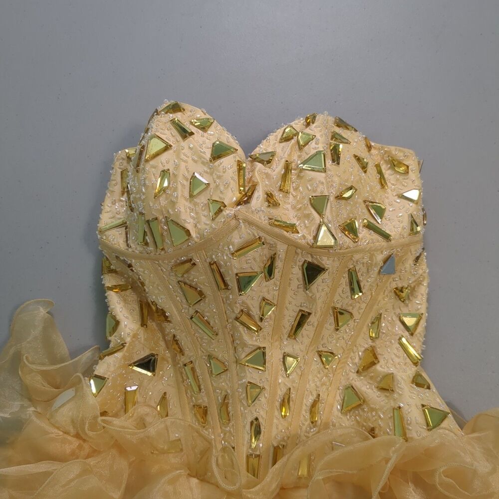 May Queen Couture cupcake Cocktail Dress vintage lace up back 6 sequins prom for - Picture 3 of 7